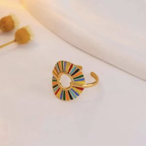 Anillo Dorado Arcoíris Circular