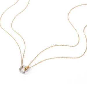 Collar de Doble Eslabón con Anillo Dual