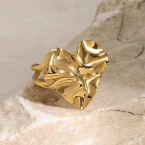 Anillo Corazón con textura Ajustable