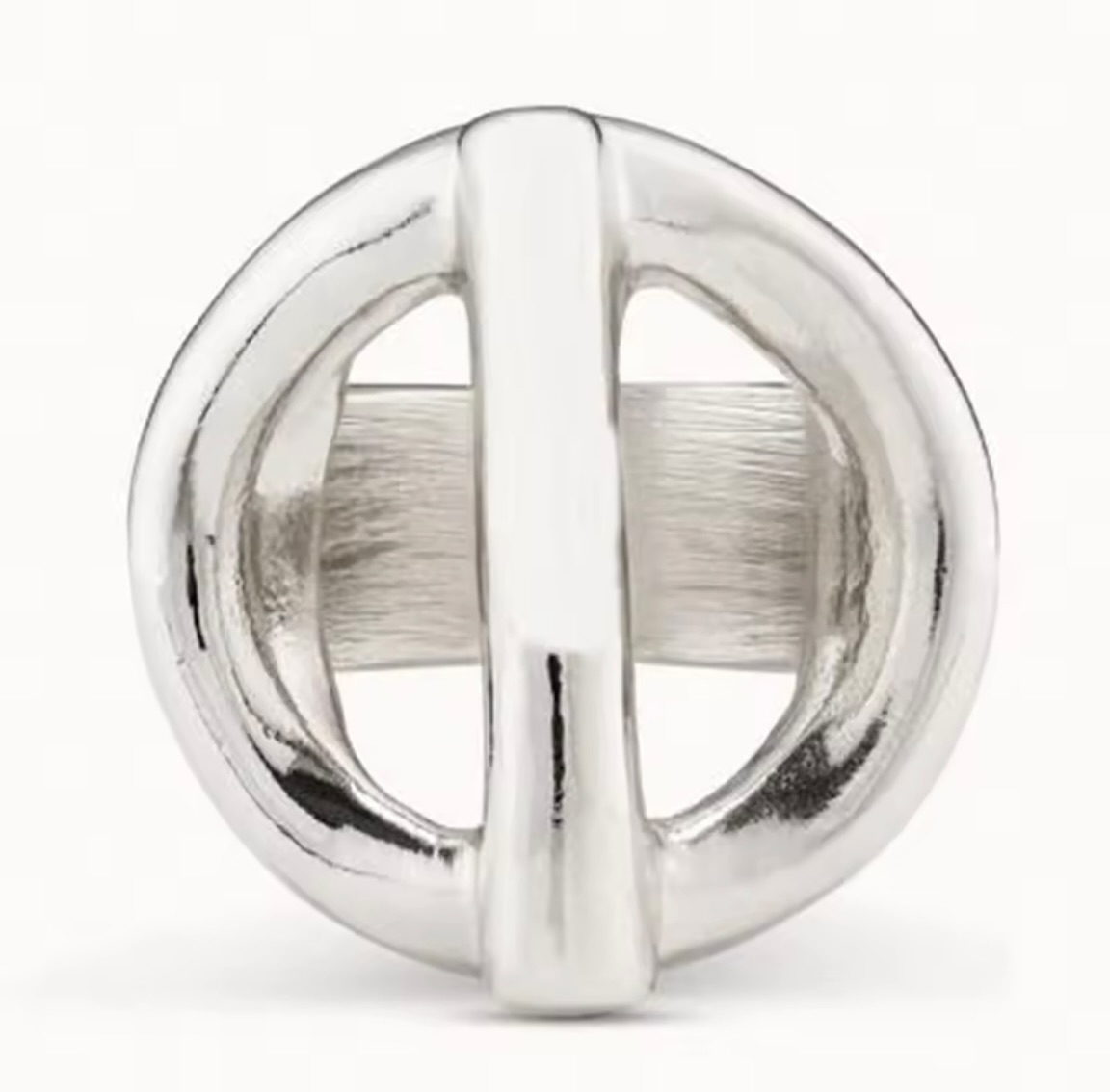 Anillo Plateado de Diseños Geométricos - Image 2