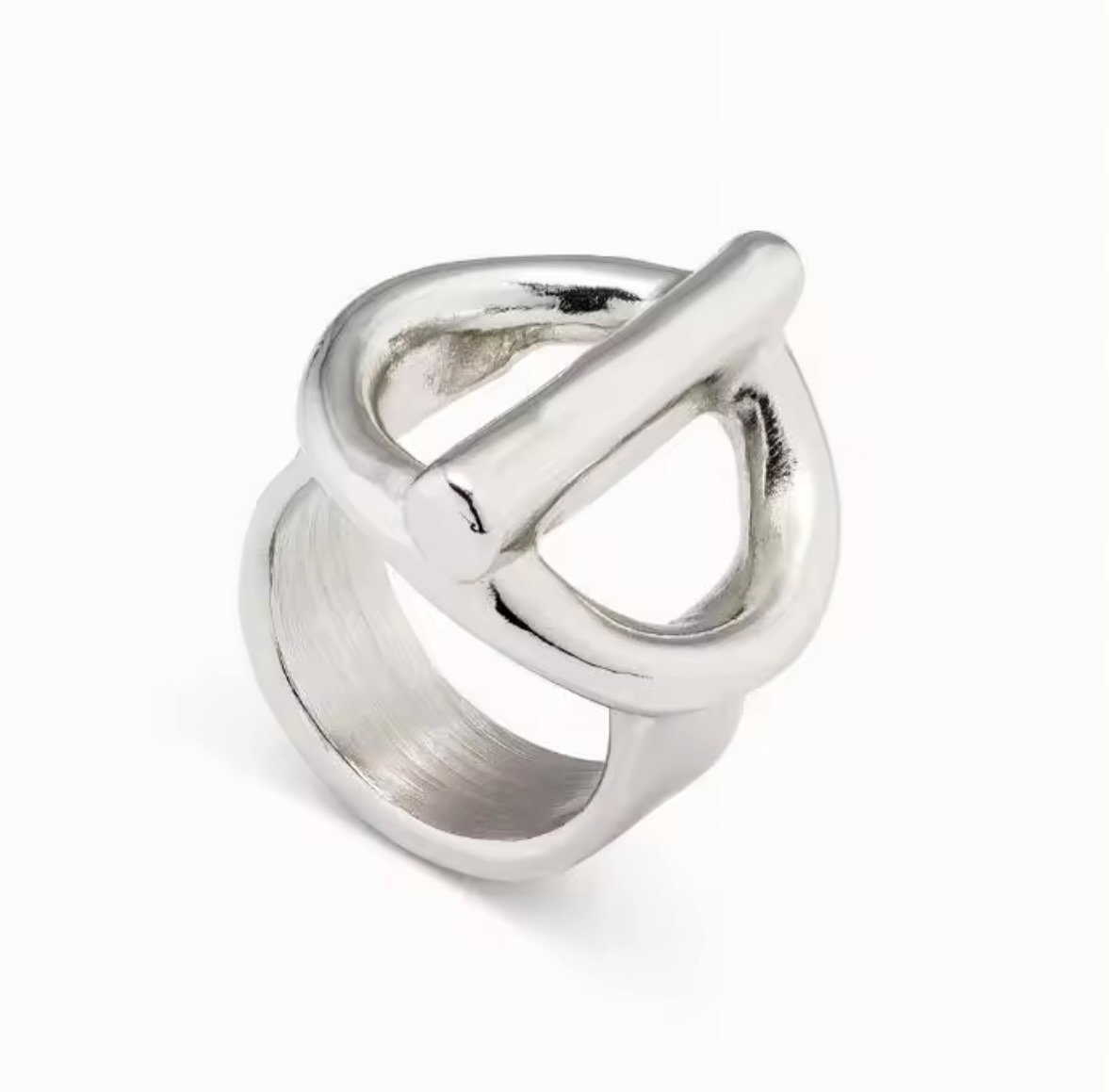 Anillo Plateado de Diseños Geométricos - Image 5