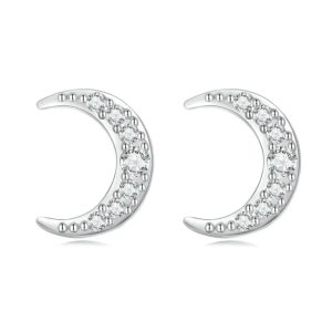 Aretes Luna Brillante de Plata 925 🌙✨