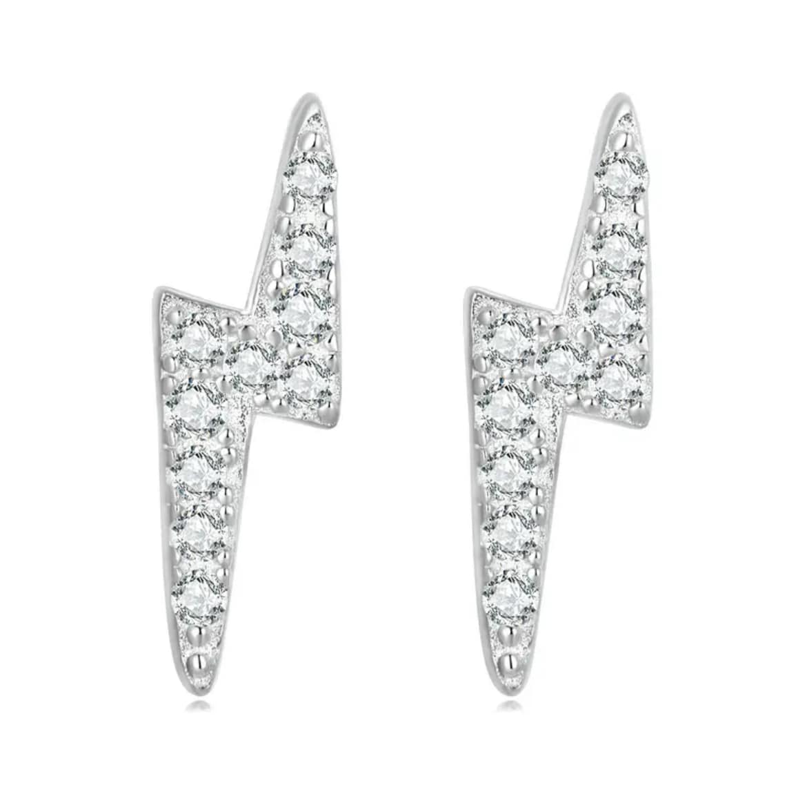 Aretes Rayo de Plata con Zirconias