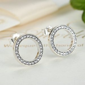 Aretes Círculo de Brillo en Plata 925