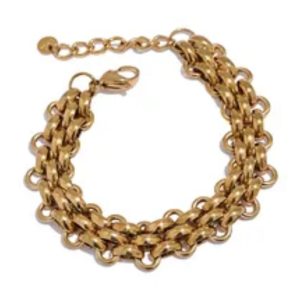 Pulsera Cadena Doble Estilo Grueso