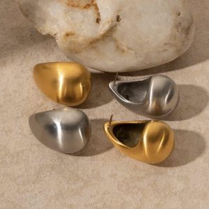 Aretes "Gota Dorada" - Acabado Mate de Lujo