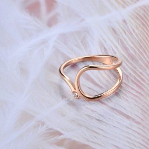 Anillo Ondas de Luz en Oro Rosa
