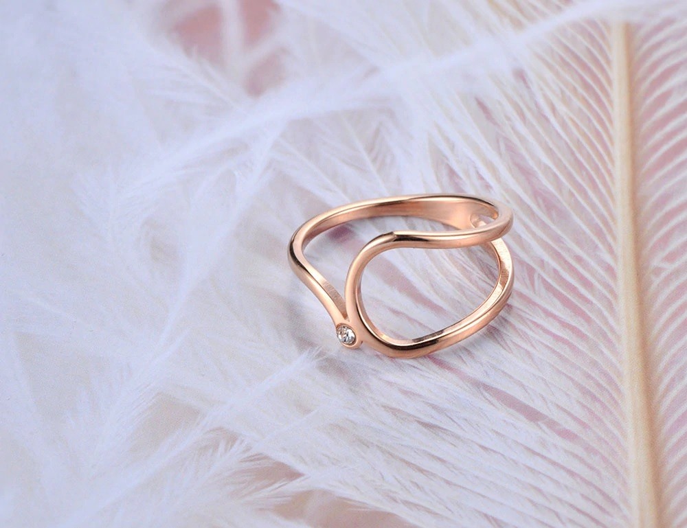 Anillo Ondas de Luz en Oro Rosa