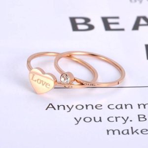 Set de Anillos Minimalistas con Cristal