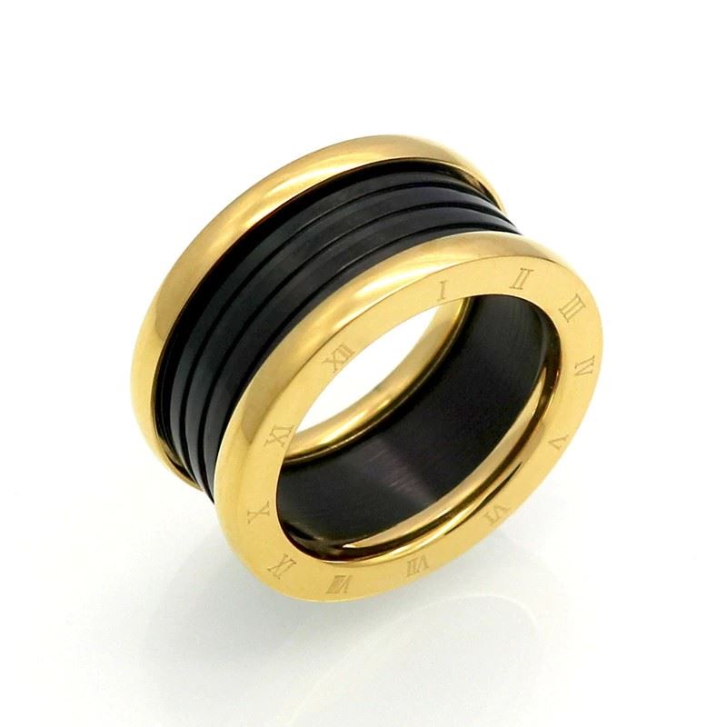 Anillo Bicolor con Detalle de Números Romanos