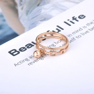 Anillo Doble con Dije Colgante