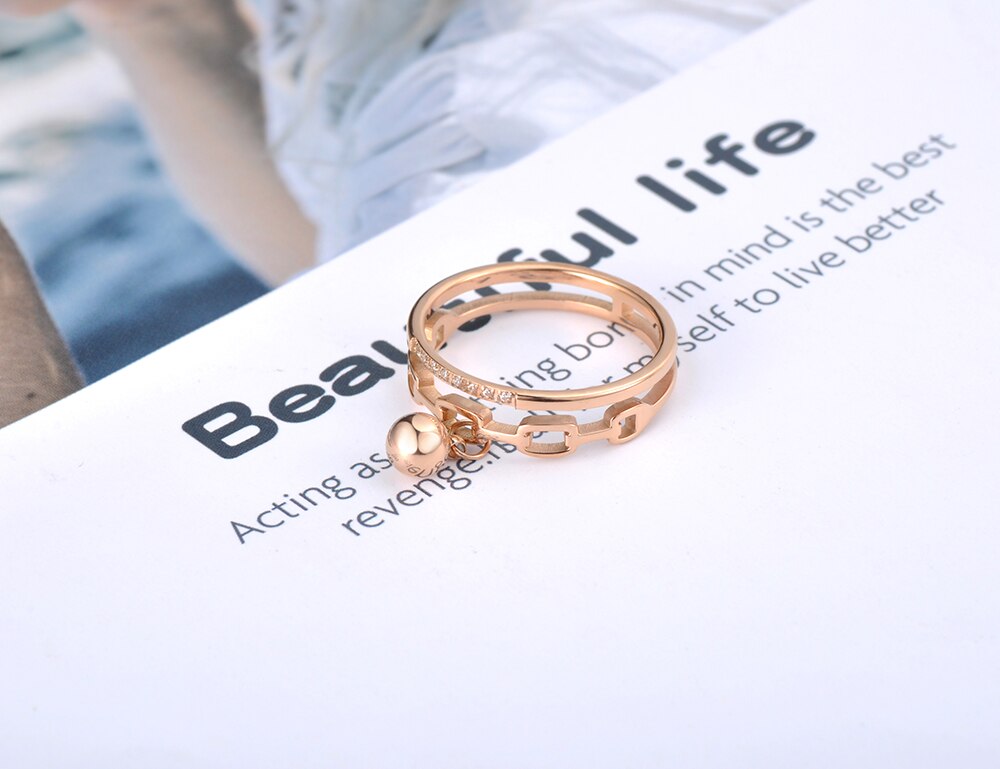 Anillo Doble con Dije Colgante