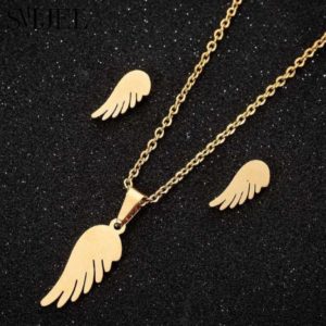 Set de Collar y Aretes Alas de Ángel