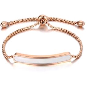 Pulsera Ajustable Rose Gold con Detalle Nácar