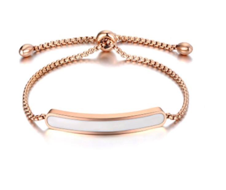 Pulsera Ajustable Rose Gold con Detalle Nácar