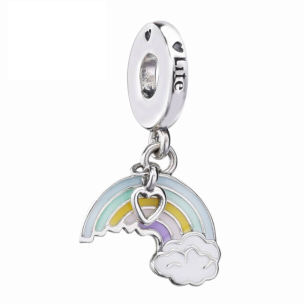 Charm Colgante Arcoiris y Nube Plata 925