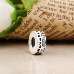 Charm espaciador corazones calados Plata 925