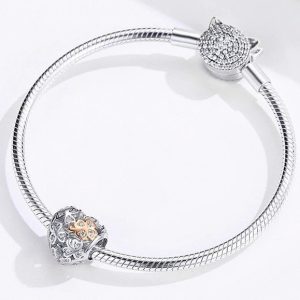 Charm Corazones Doble Tono Plata 925