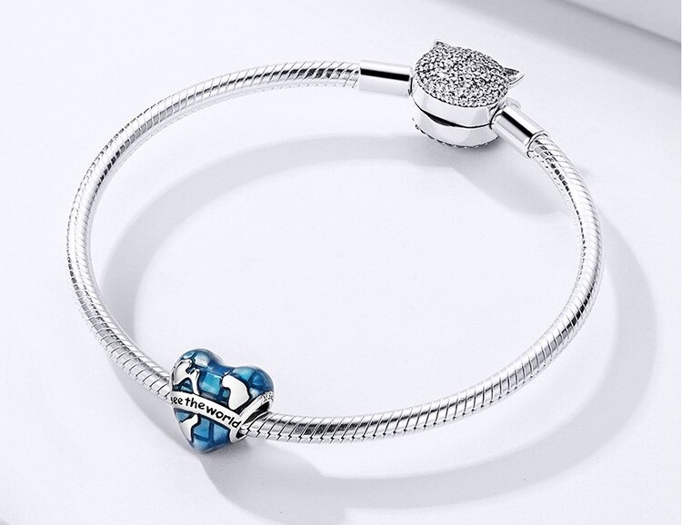 Charm Amo viajar por el mundo Plata 925