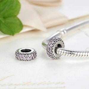 Charm Espaciador Brillo Rosa