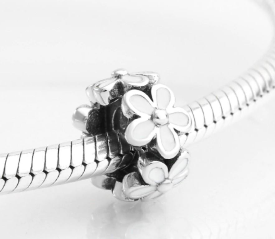 Charm Espaciador Margaritas Plata 925