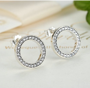 Aretes Círculo de Brillo en Plata 925