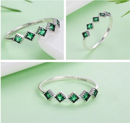 Anillo Elegancia Esmeralda en Plata 925